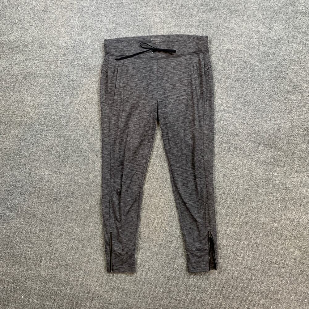 Athleta Joggers Womens 14 Graphite Metro Street Pull On Drawstring Ankle Zip - Picture 2 of 13